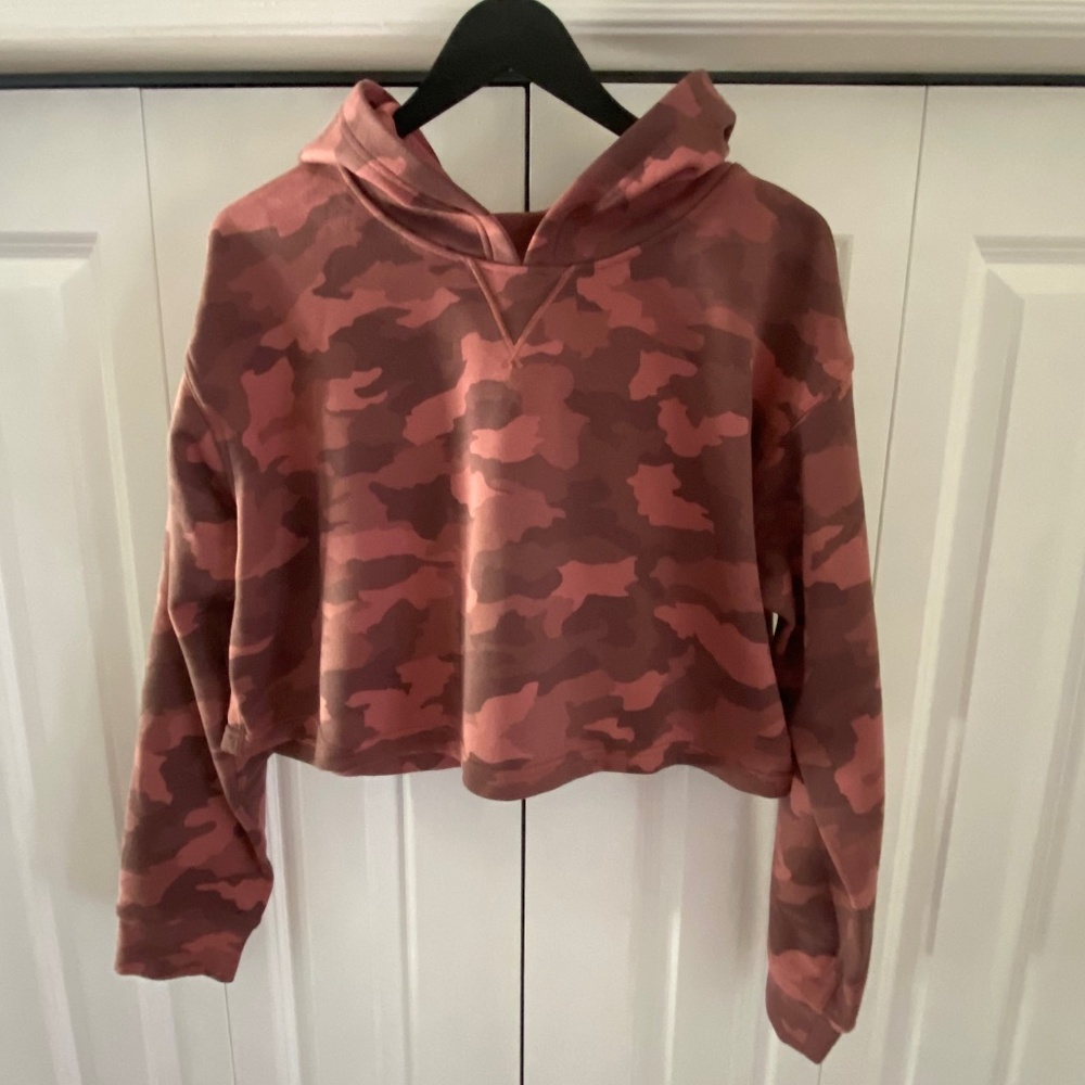 Lululemon All Yours Cropped Hoodie Heritage 365 Camo Brier Rose Multi size 12